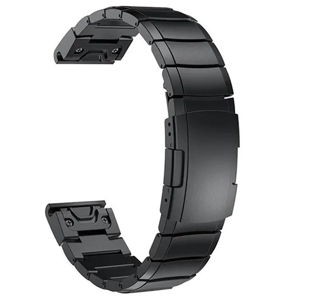 20 мм 22 мм 26 мм ремешок для Garmin Forerunner Fenix 5 5X 5S Plus сменный ремешок из нержавеющей стали - Цвет ремешка: Black