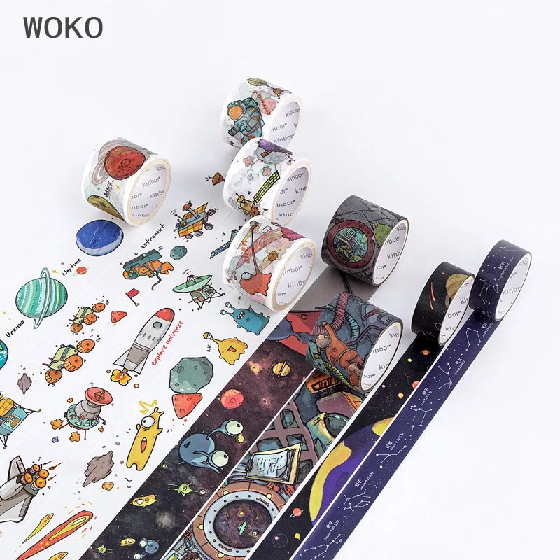 

WOKO Creative Universe Series Alien Star Tours Constellation Capsule Cartoon Sticker Washi Tape DIY Scrapbooking Masking Tape