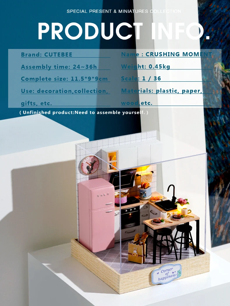 Nuevos Наборы de bricolaje casa de Muñecas de Madera из Muebles RU miniatura con светодиодный+ Muebles+ Muñeca чехол habitación H13