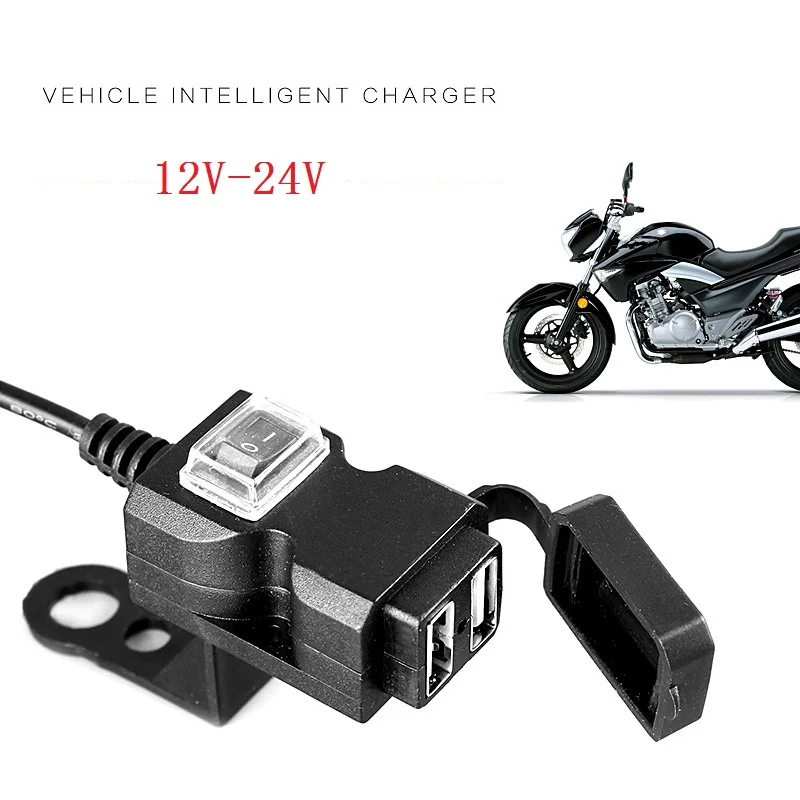 Dual Usb Port Motorcycle Dual Usb Charger 12v24v Waterproof For