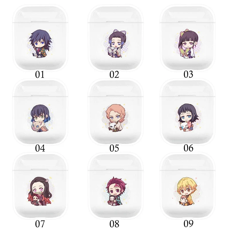 Чехол для наушников Demon Slayer Kimetsu no Yaiba Apple AirPods зарядная коробка 1/2 жесткий