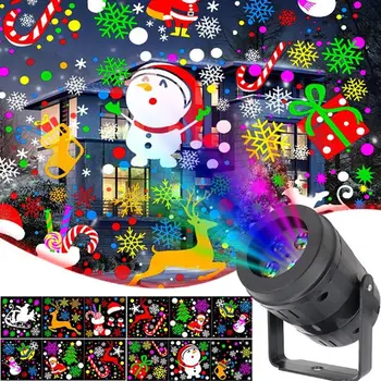 

New Christmas Projector Lights Colorful Rotating Stage Light LED Projection Lamp Decorative Lighting For Bithday Xmas Party