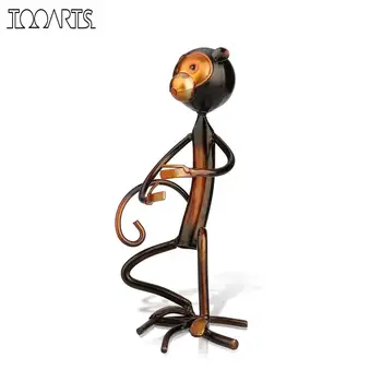 

Iron Sculpture Monkey Shaped Wine Bottle Holder Wine Shelf Metal Practical Sculpture Wine Racks Home Decoration