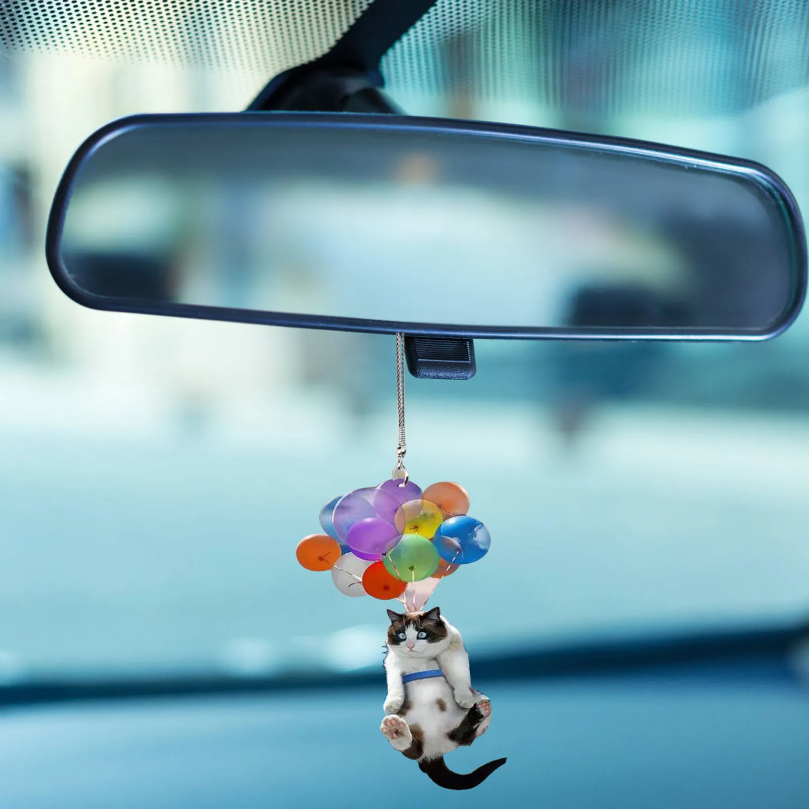 Car Hanging Ornament Ballons Colorful Acrylic Car Rearview Mirror Pendant 