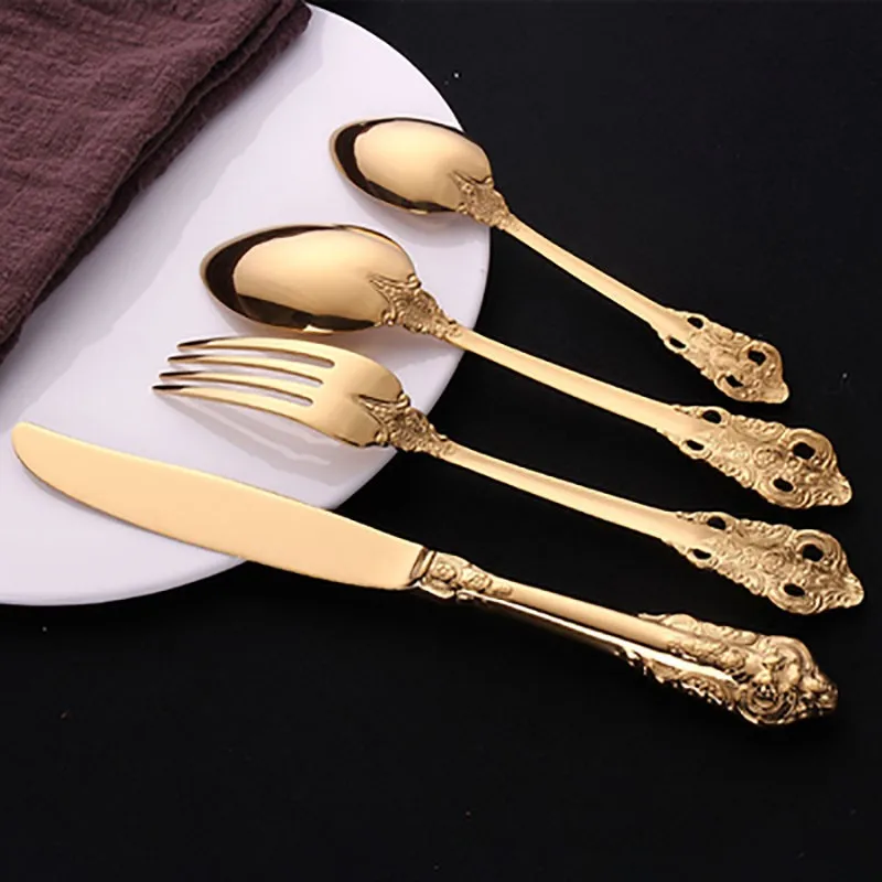 

Spklifey Cutlery Set Spoon and Fork Gold Cutlery Set Stainless Steel Cutlery Mirror Gold Cutlery Set Forks Knives Spoons