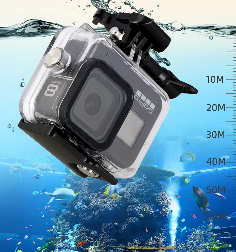 Go Pro 8 60M Водонепроницаемый чехол на лобовое стекло силиконовый чехол для дайвинга фильтр сумка для Gopro Hero 8 черный аксессуары для экшн-камеры