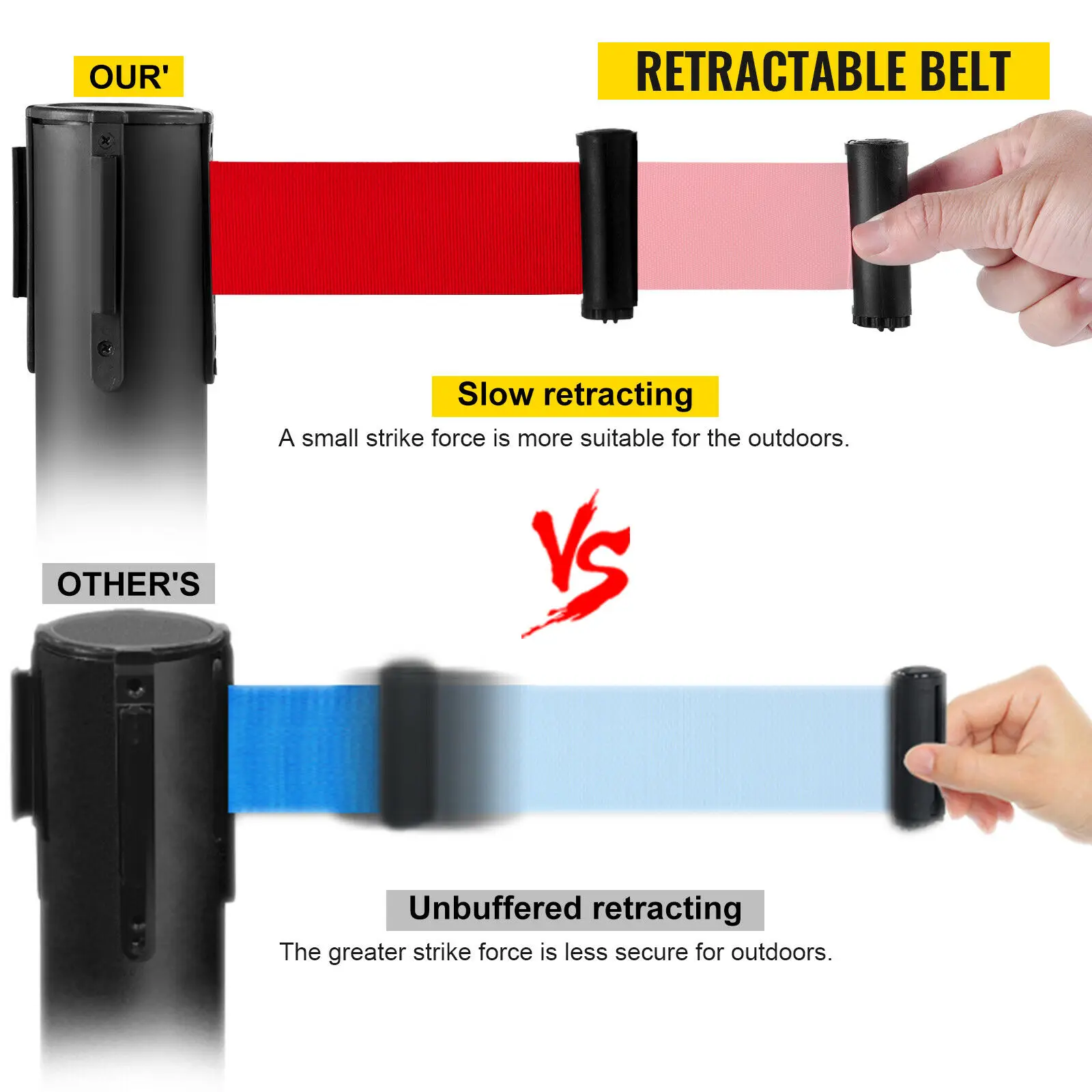 Crowd Control Stanchion Barrier Stand with Adjustable Belt