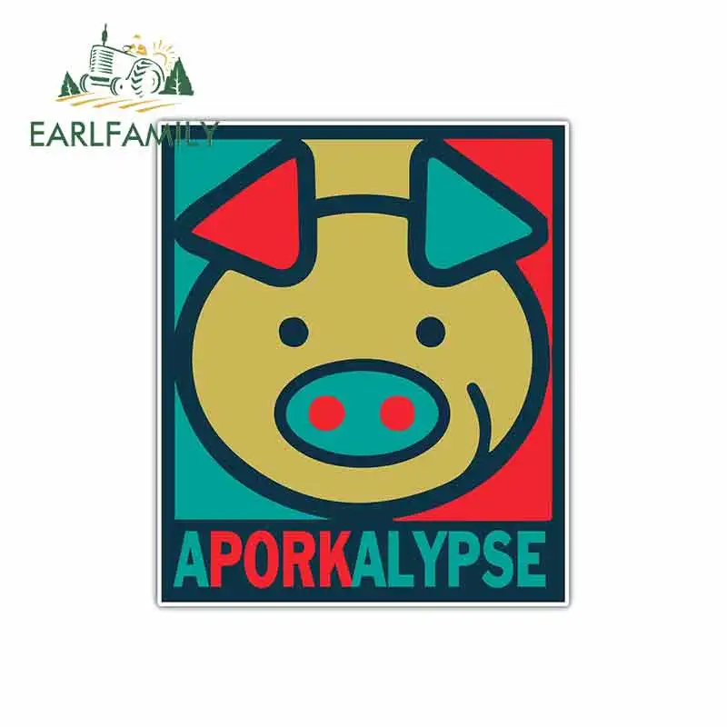 

EARLFAMILY 13cm x 11.1cm for Pork Bacon Pig Aporkalypse Cartoon Car Stickers Vinyl JDM Bumper Trunk Truck Graphics Fine Decal