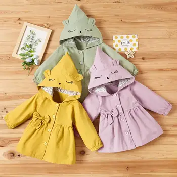 

PatPat 2020 New Arrival Autumn and Spring Baby Girl Sweet Coat Jacket Three Colors Hooded Coat Kids Clothes