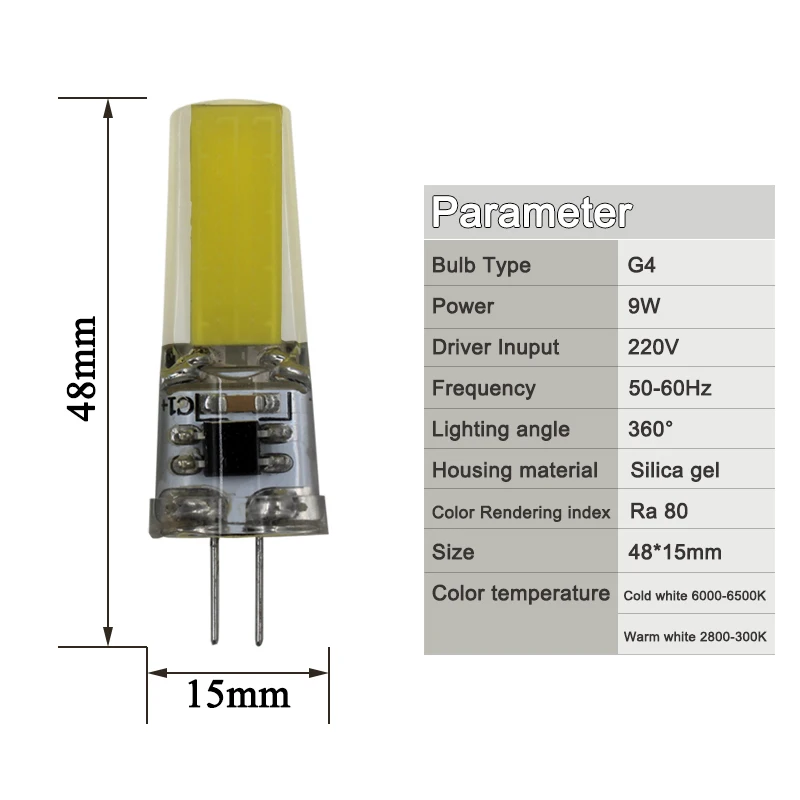 G4 9W 220V