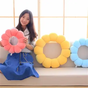 

Best selling brand new two color creative lovely soft sunflower plush cushion pillow circular sofa cushion decoration