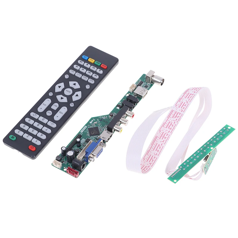 best tv antenna T.V53.03 Universal LCD TV Controller Driver Board V53 Analog TV TV/AV/PC/HDMI-compatible/USB Media Motherboard free sat box