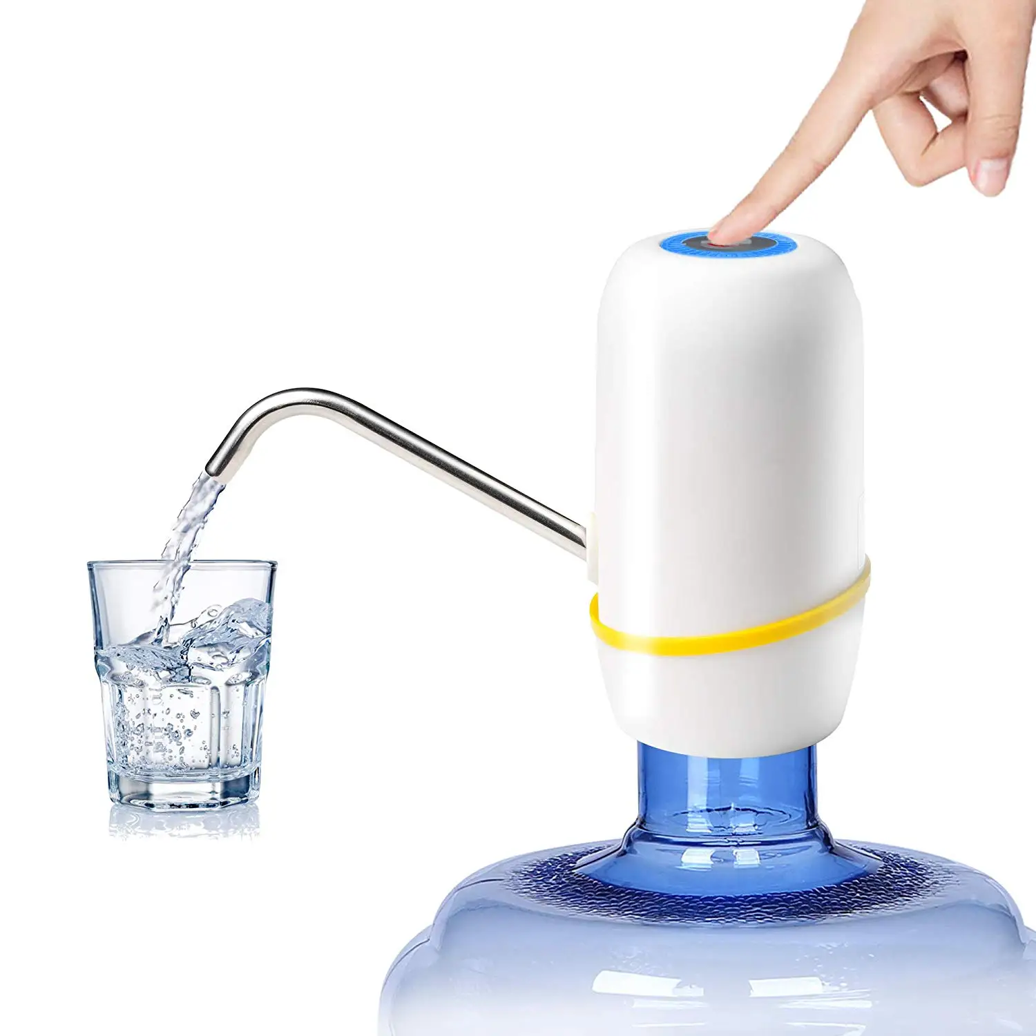

USB Rechargeable Automatic Electric Water Pump Dispenser Portable Wireless Button Switch Pump for 2/3/4/5Gallon Water Bottles