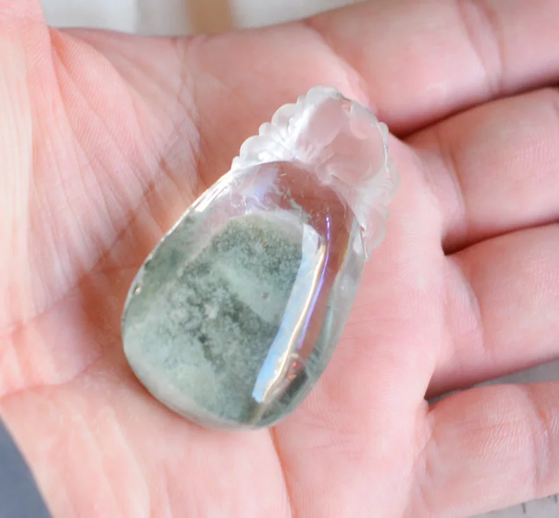 Natural hand-carved crystal necklace pendant. Classic men's jewelry | Украшения и аксессуары