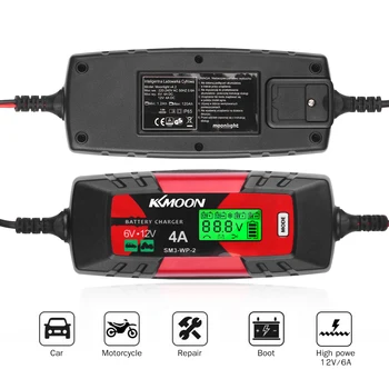 

6V/12V 4Amp Auto Batterij Oplader Acculader Beheerder Intelligente Automatische Acculader Met Lcd-scherm