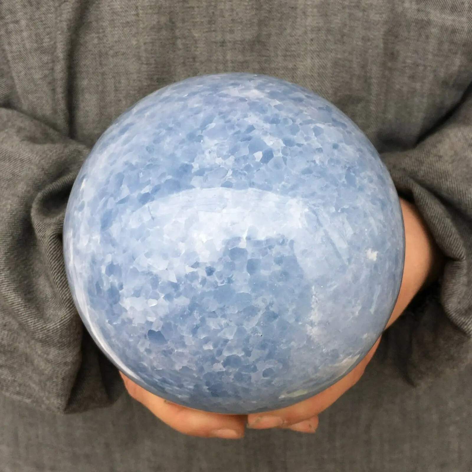 Natural Blue Calcite Quartz Crystal Sphere Ball Healing 6