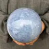 Natural Blue Calcite Quartz Crystal Sphere Ball Healing 6
