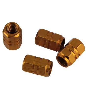 

newNew 4pcs/pack Theftproof Aluminum Car Wheel Tire Valves Tyre Stem Air Caps Airtight Cover yellow color