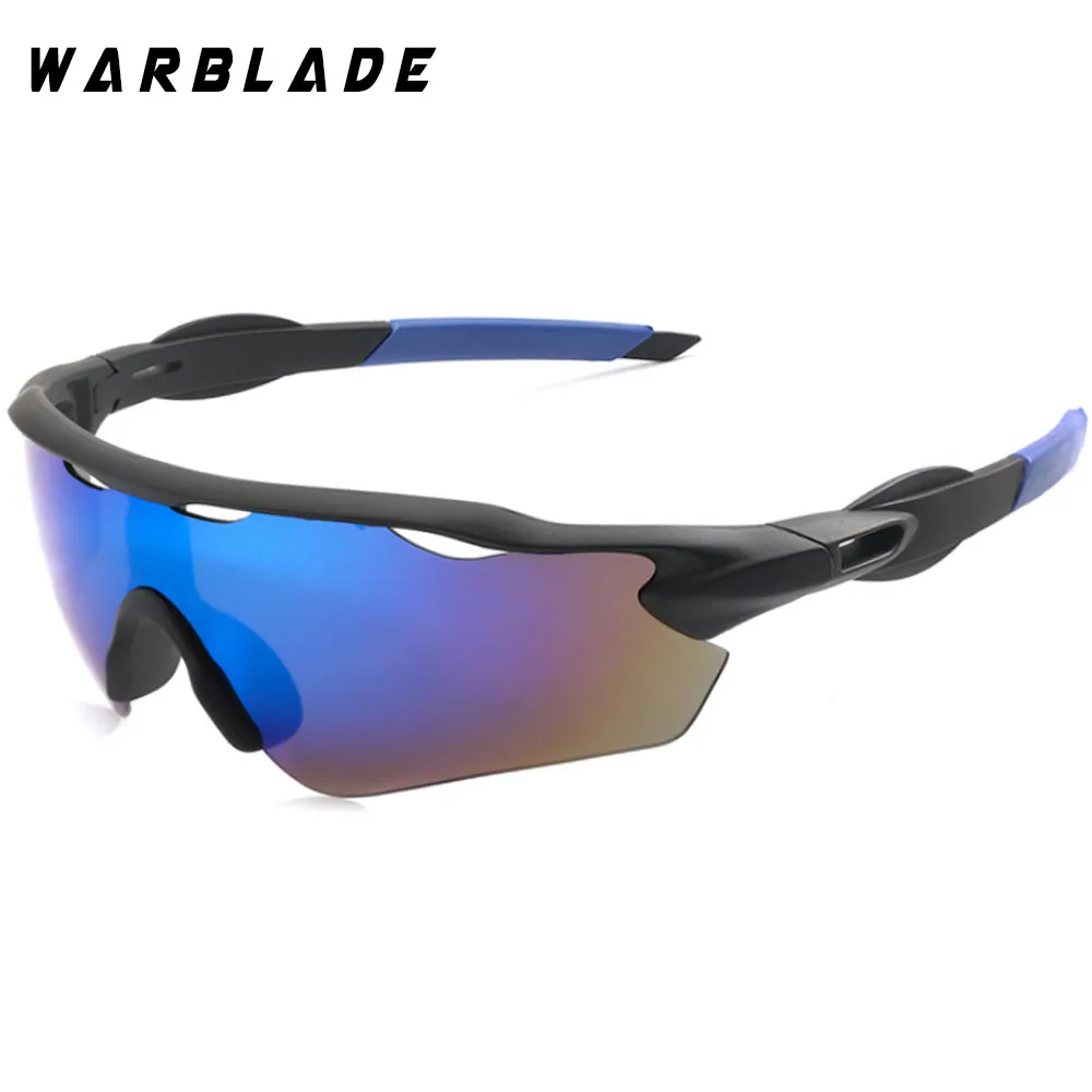 blue lens WarBLade брендовые дизайнерские поляризованные мужские солнцезащитные очки для вождения мужские Квадратные Солнцезащитные очки для мужчин модные дорожные очки - Цвет линз: blue lens