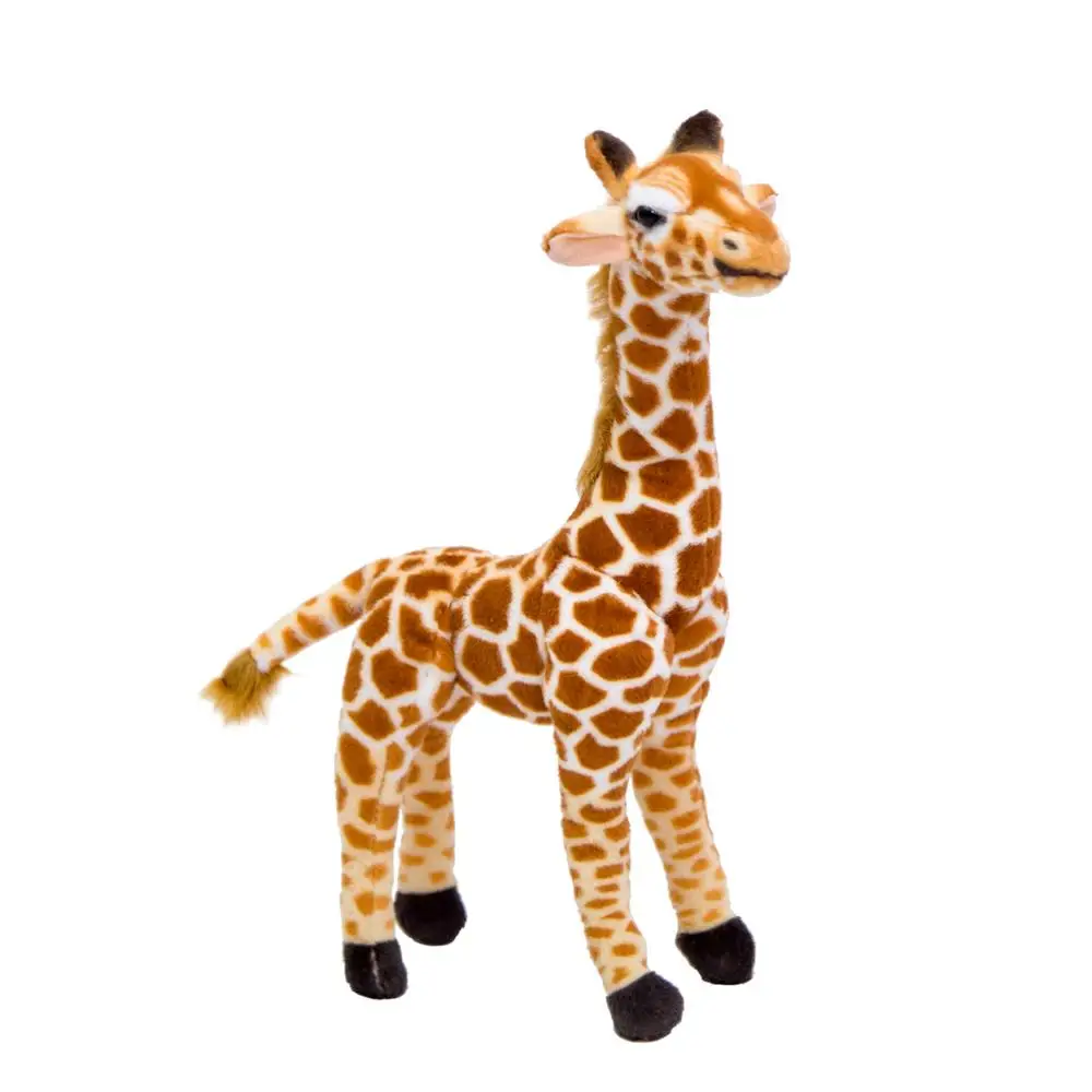 35-55cm Real Life Cute Giraffe Plush Toys Stuffed Animal Dolls Soft Simulated Deer Toy for Kids Baby Birthday Gift Home Decor
