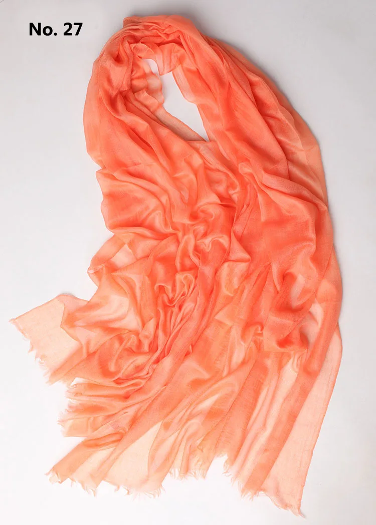 Шарф из чистого кашемира для женщин, элегантные женские шарфы, 90%, мягкий кашемир, сплошной цвет, длинный шарф с кисточкой, 230*100 см, 60 г