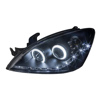 

Mitsubishi Lancer 9 restyled 2005-2010 Headlights, lens, "angel eyes", with daytime running lights, black