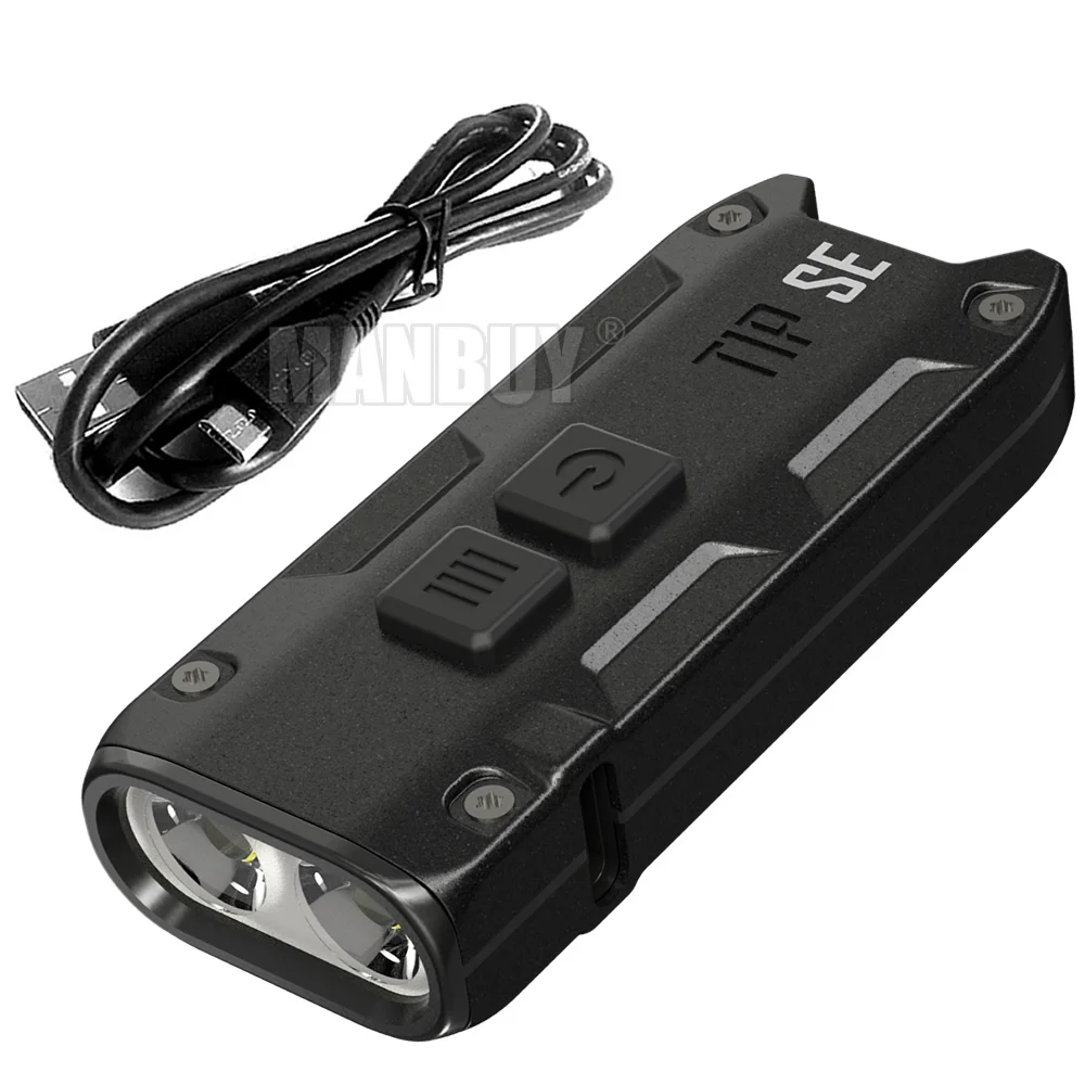 NITECORE TIP SE 700 Lumens 2xLEDs Mini Metal Key Light EDC Rechargeable Flashlight Torch Type-C USB Charging Cable Black or Grey