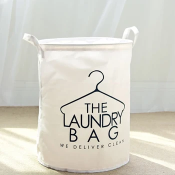 

Cylindrical Linen Cotton Drawstring Storage Durable Laundry Basket Bucket Home Supplies Organizer