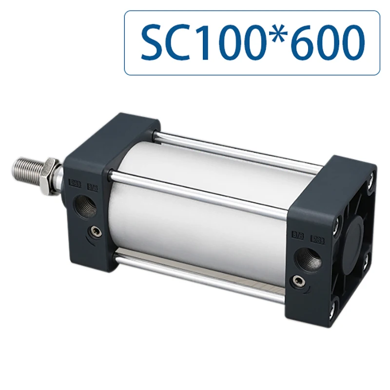 

Free shipping SC100x600 Series Single Rod Double Acting Pneumatic Bore 100 Strock 600 Standard air pneumatic cylinder SC100*600