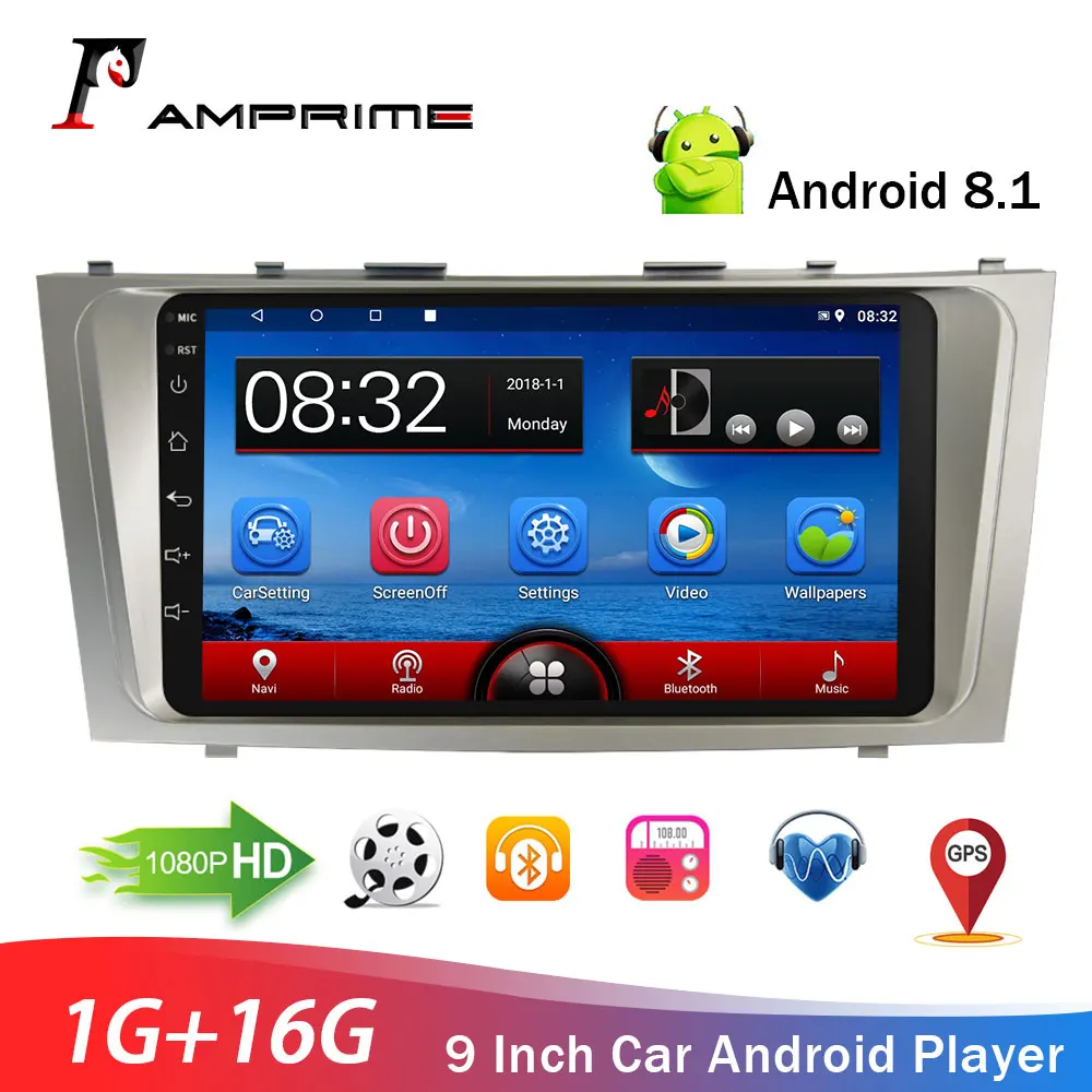 

AMPrime 2din Android Car Multimedia Player 9" GPS Navigation WIFI Mirrorlink For Toyota Camry 2008 2009 2010 2011 Car Radio