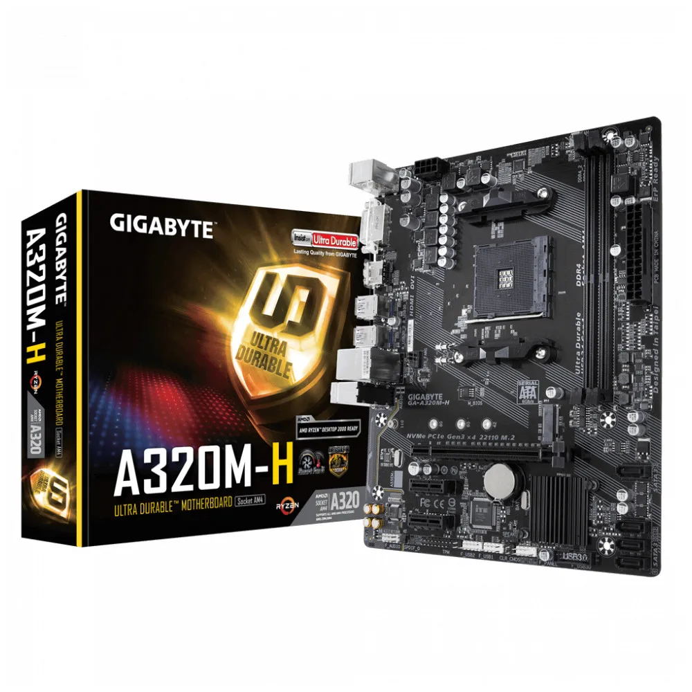 Материнская плата GIGABYTE AMD A320 SAM4 MATX GA-A320M-H V1.1