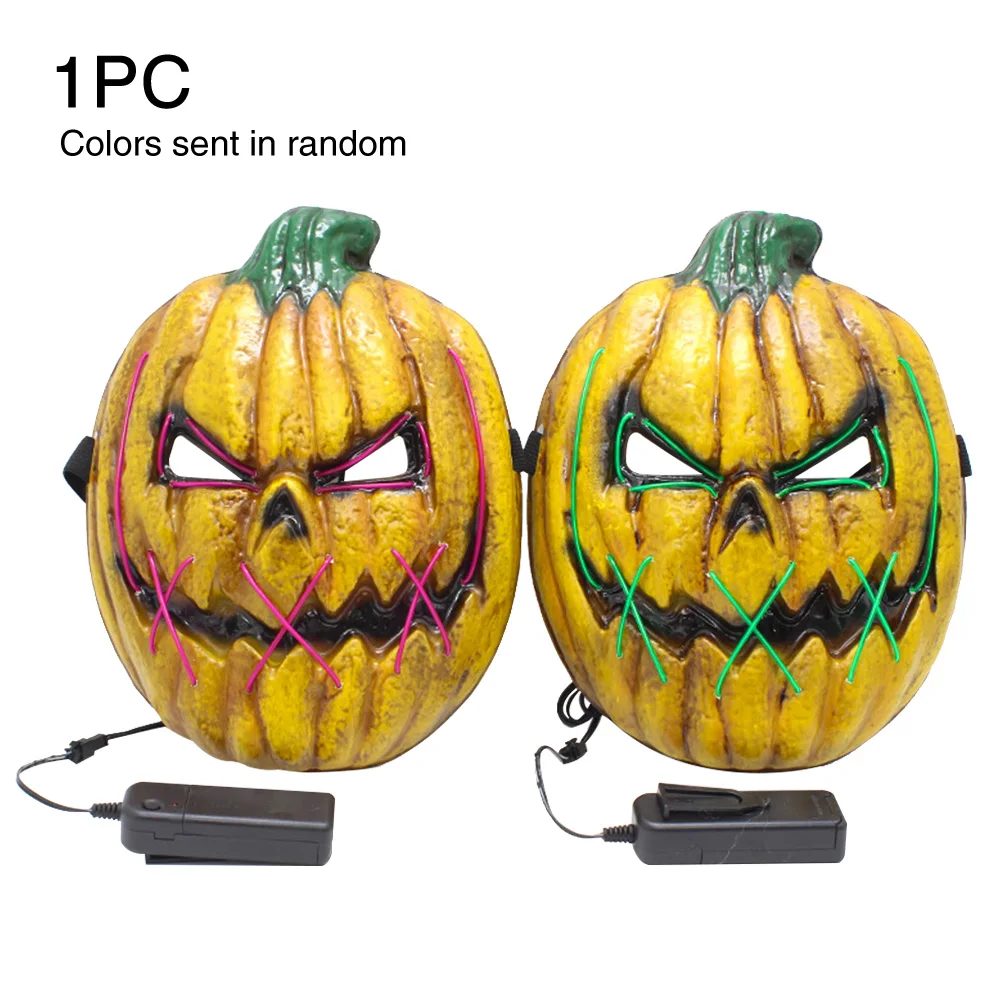 

Cover Pumpkin Shape Party Mask Costume Easy Wear Festival Glowing Props Cosplay Game Halloween Cold Light Random Color