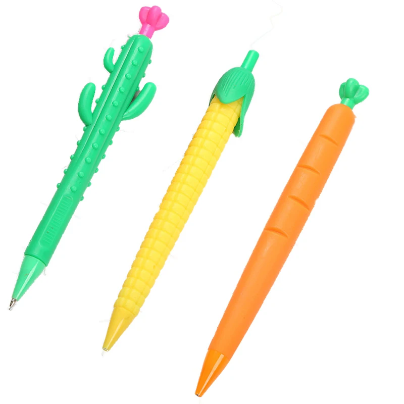 

3pc/set 0.5/0.7mm Cactus Corn Mechanical Pencil Cute Carrot Automatic Drawing Pen School Office Writing Supplies Stationery Gift