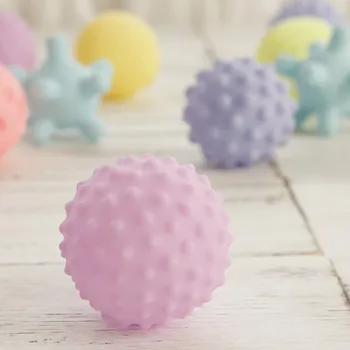 

6 Pieces Ball Pet Toy Sound Making Puppy Dog Toy Small Dogs Cat Toy Play with Cat Soft Silcone Environmentally Friendly Fun