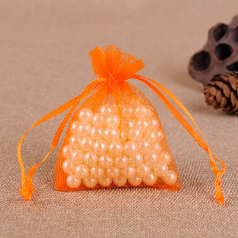 Orange 100 шт подарок из органзы Мешочки для украшений Упаковка Drawable 7x9 9x12 10x15 11x16 13x18 Саше органза для свадьбы/причастия Декор 55 - Цвет: Orange