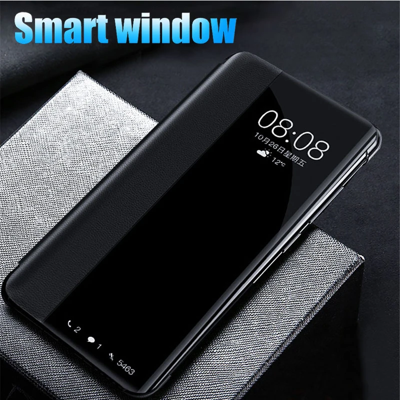 Умный оконный чехол для huawei P30 Pro P20 Lite Light P10 Plus откидной Чехол, кожаный чехол бампер для mate 20 Pro 10 Lite Lait Case