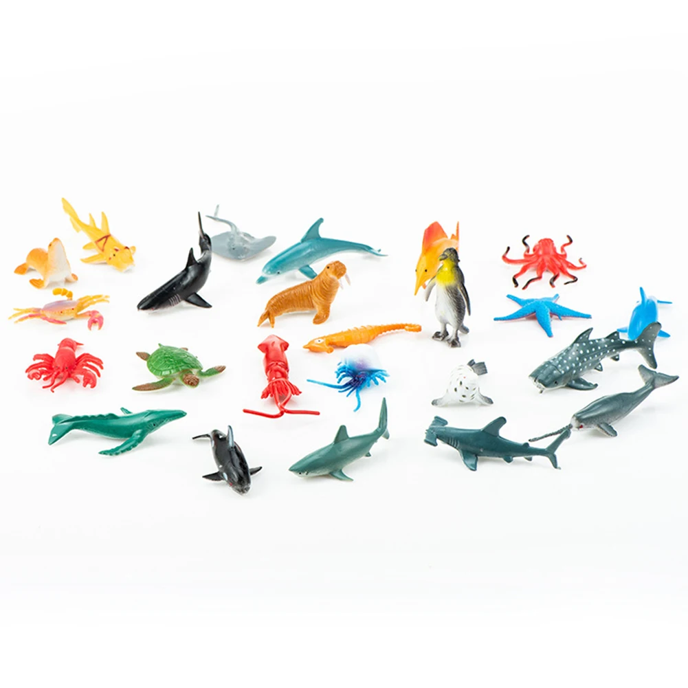 24pcs Plastic Marine Animals Toy Assorted Sea   Model Figures Kids Toys 