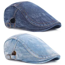 Мужской берет, синяя джинсовая остроконечная кепка плюща, кепка для гольфа, для вождения, плоская кепка, кепка газетчика