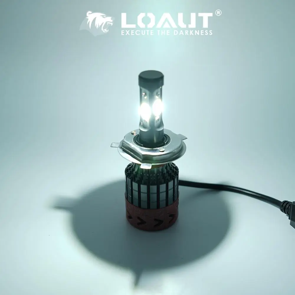 LOAUT супер яркая светодиодная фара 4 боковая COB 360 градусов H4 Hi Lo противотуманная лампа, автомобильное освещение 7600lm 12V 24V 72W со встроенным турбо-вентилятором