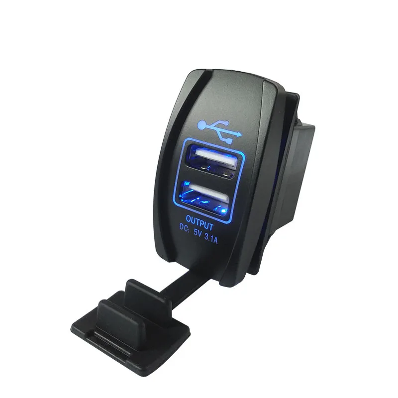 Автомобильное USB зарядное устройство прикуриватель адаптер питания 12-24 В 3.1A двойное USB зарядное устройство для автомобиля лодки мотоцикла грузовика ATV