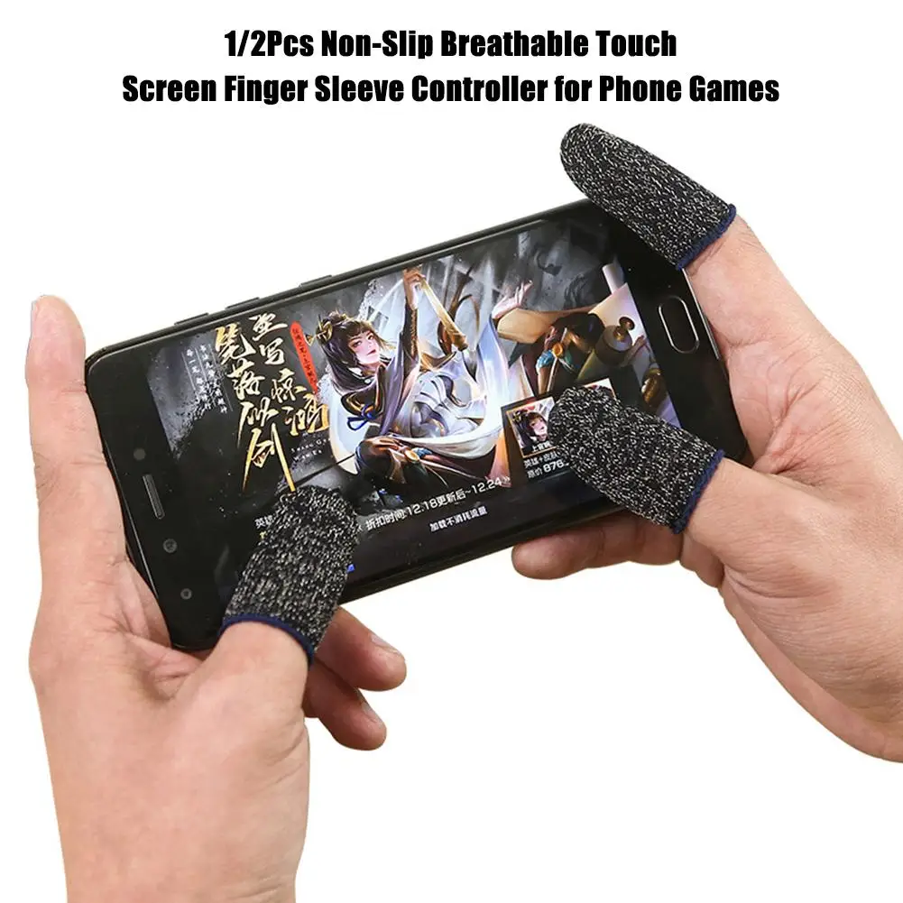1/2Pcs New Non-Slip Breathable Touch Screen Finger Sleeve Controller for Phone Games | Мобильные телефоны и аксессуары