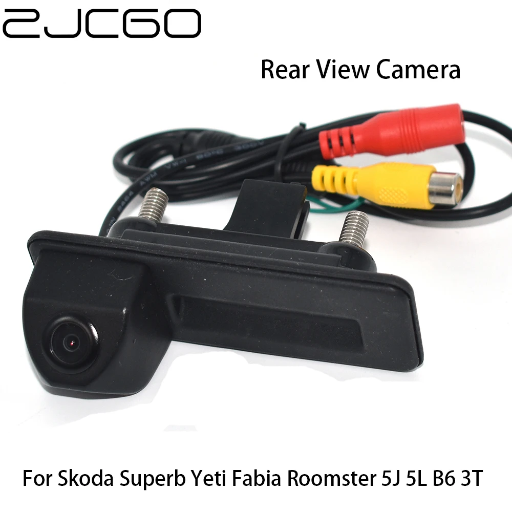 

ZJCGO CCD Car Rear View Reverse Back Up Parking Trunk Handle Night Vision Camera for Skoda Superb Yeti Fabia Roomster 5J 5L B6