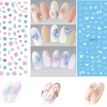 Новые стильные маникюрные принадлежности, водная маркировка, клейкая бумага,, фототерапия, украшения для ногтей, Цветочные наклейки, черный и белый цвет, Smud
