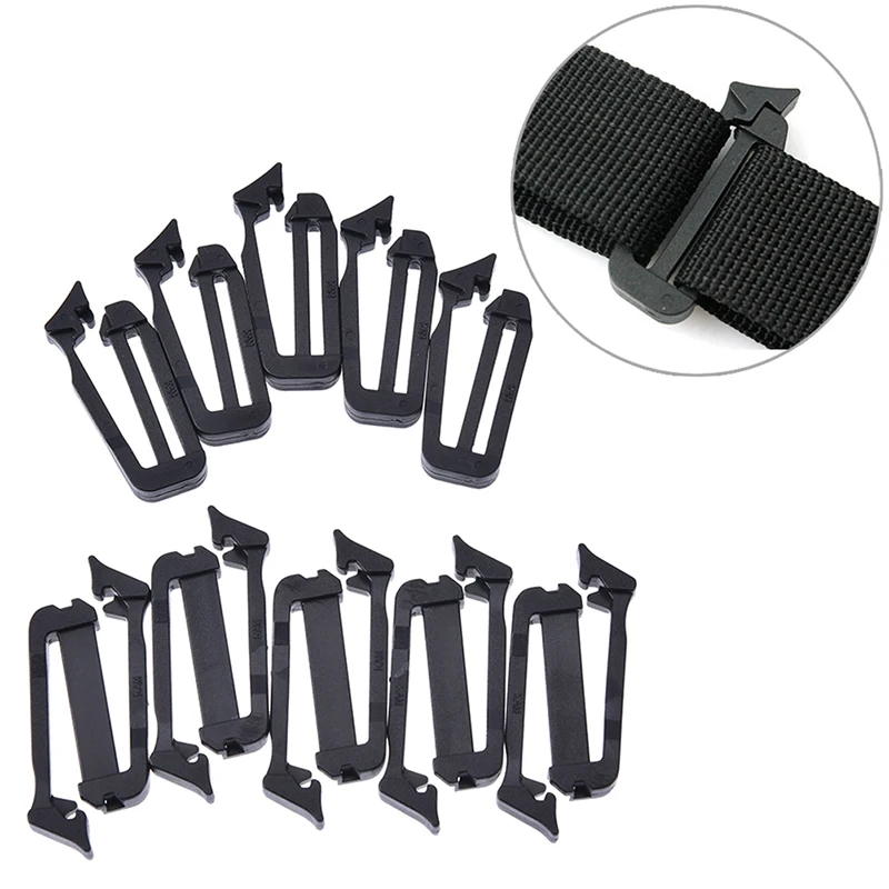 

5pcs adjust keeper backpack clips molle webbing buckle strap belt end clip backpack accessories