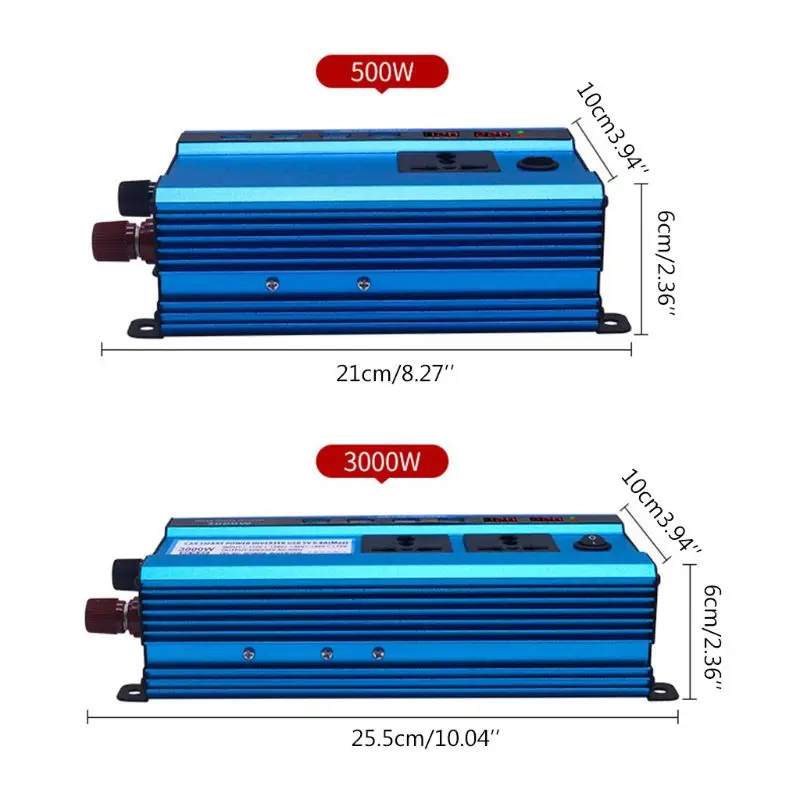 Солнечный инвертор постоянного тока в 12/24V к переменному току 220V 500/3000/4000/5000W 4 Порты usb 2/3 розетки