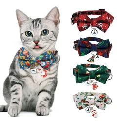 Christmas Dog Collar With Bell Male Puppy Pet Bow Tie Adjustable Pet Collars Pet Bow Tie Christmas Party Gift Pendant Collars