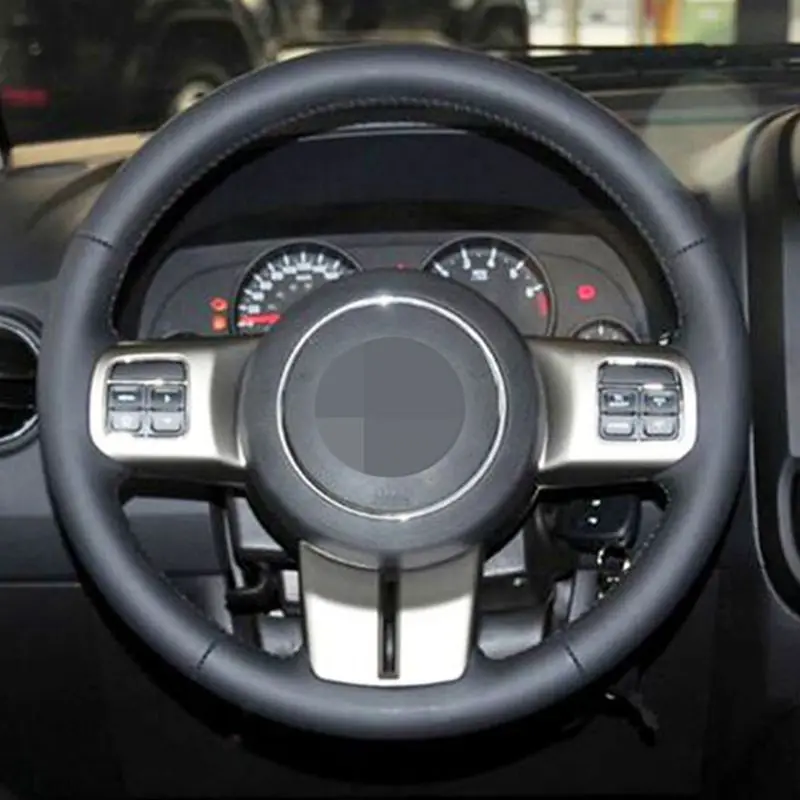 Чехол на руль автомобиля для Jeep Grand Cherokee 2011 2013 компас Wrangler черный сшитый вручную