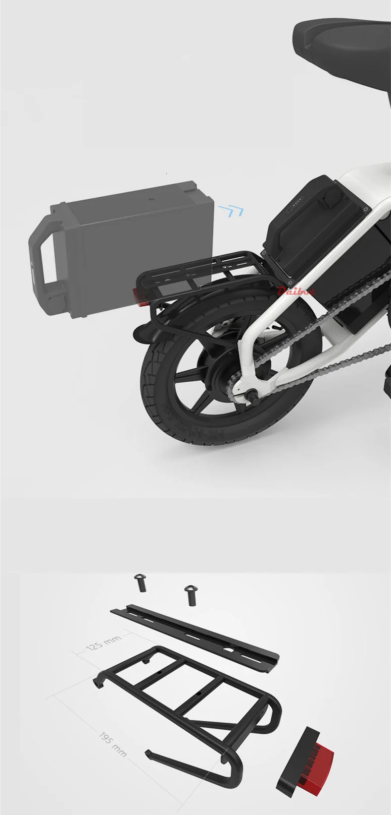 Daibot Portable Electric Bike Two Wheel Electric Scooters Three Cycling ModesSuspension 48V Folding Electric Bicycle For Adult (16)