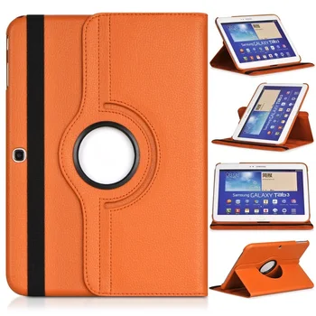 

Funda For Samsung Galaxy Tab 3 10.1 GT P5200 P5210 P5220 Cover For Samsung Tab 3 10.1" 360 Rotating Folio Stand Pu Leather Cases