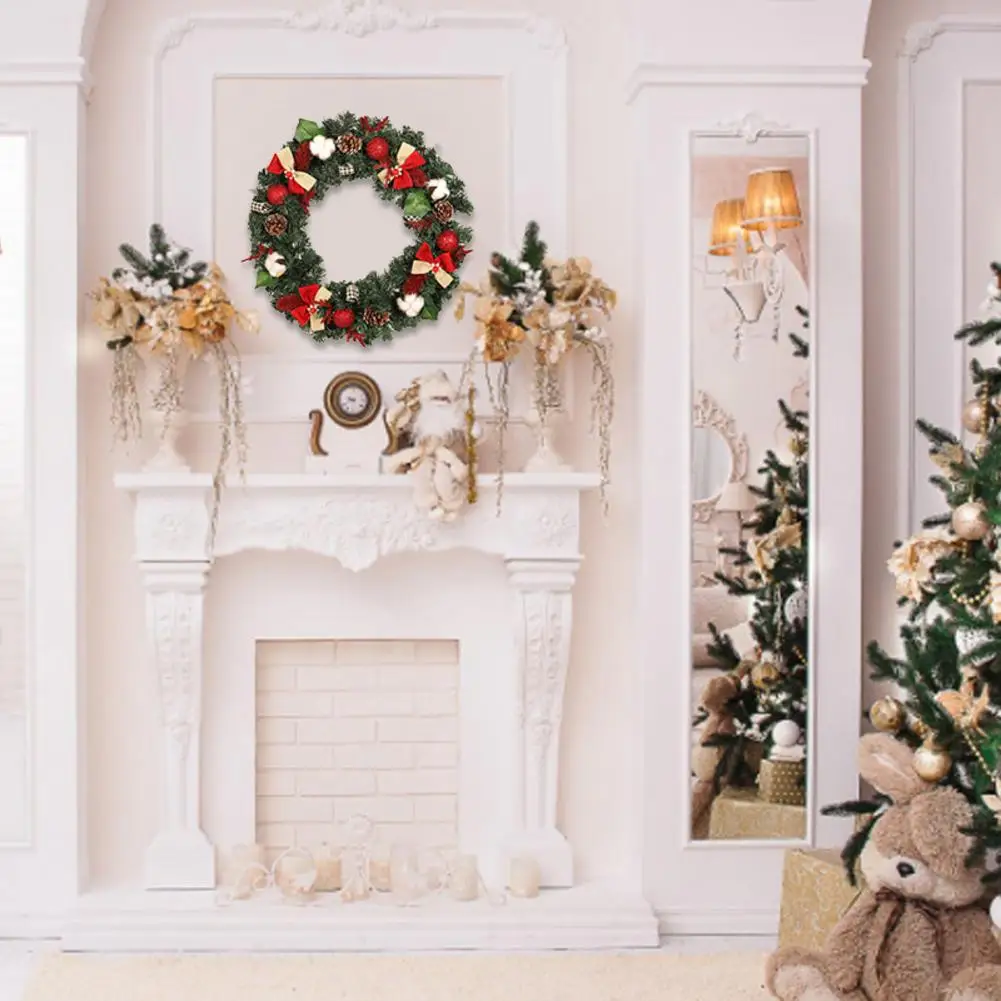 Рождественское украшение, венок, дверь, подвесной камин, Декоративная гирлянда 30 см/40 см/50 см, Новогоднее украшение, венок
